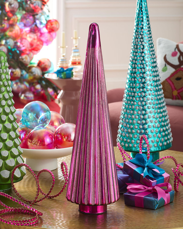 26" Shiny Hot Pink Glitter Christmas Tree